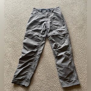 Mountain Hardwear gray nylon zip off outdoors pants